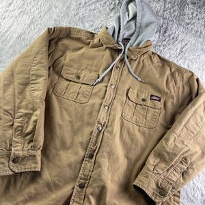 Dickies Jacket Mens Extra Large Brown Gray Hoodie Shacket Work Chore Outdoor